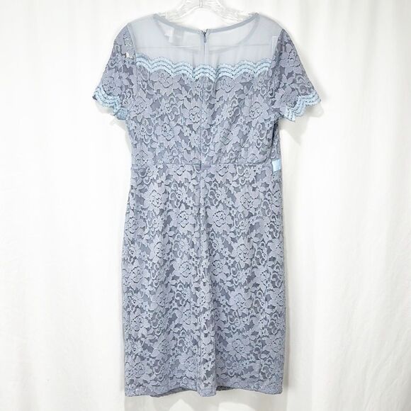 ASOS Maternity Exclusive Lace Bodycon Dress With Ribbon Detail Blue size 8 - Picture 4 of 10